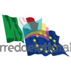 Set 2 bandiere Italia Europa